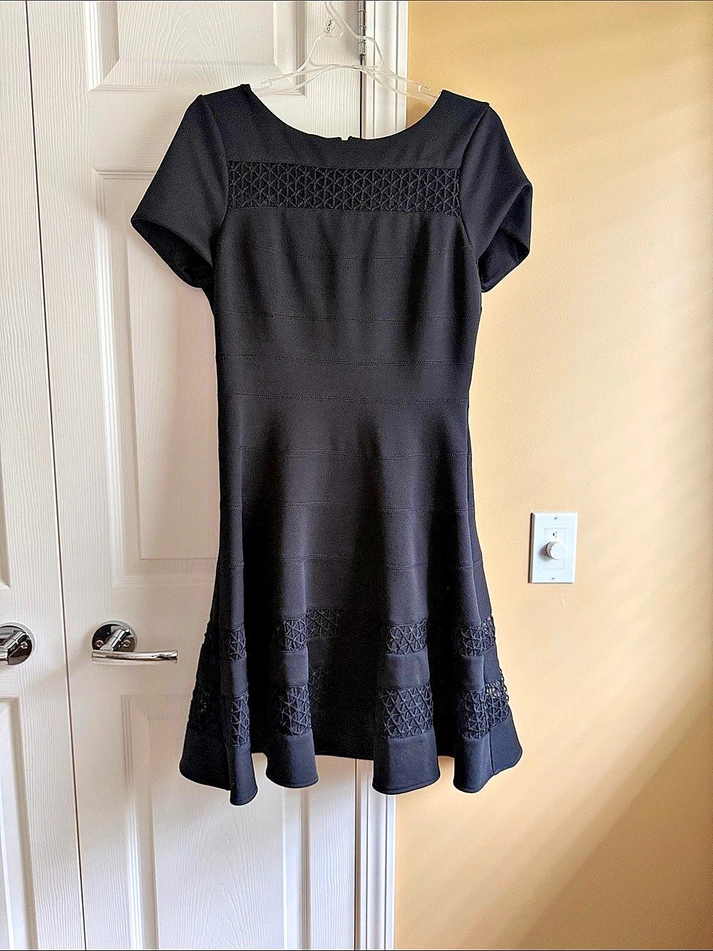 White House Black Market Black Mini Dress Size 10 Like New